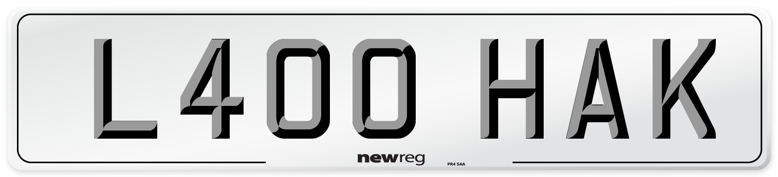 L400 HAK Number Plate from New Reg
